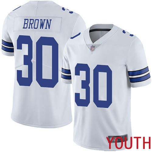 Youth Dallas Cowboys Limited White Anthony Brown Road #30 Vapor Untouchable NFL Jersey